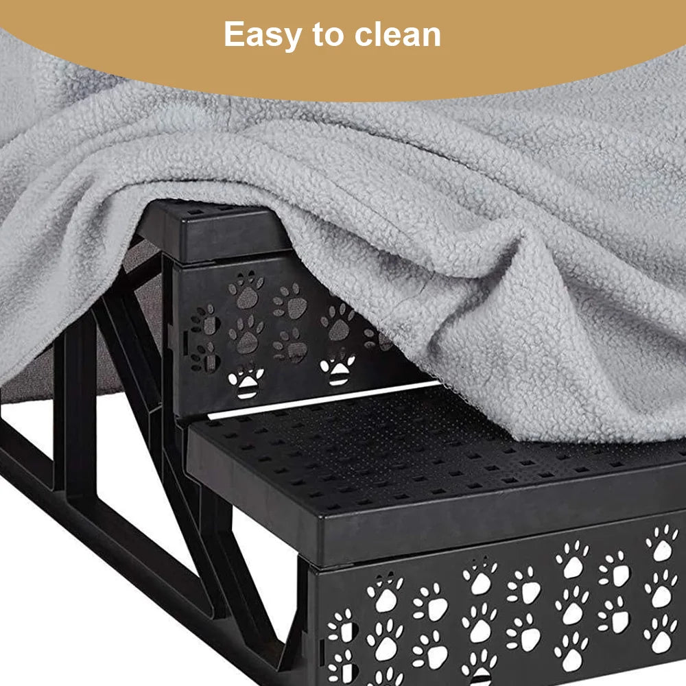 1Pc Pet Stairs for Sofa & Bed 3 Step Pet Safety Ramp for Small Senior Dogs Washable Ramp Ladder for Dogs Cats