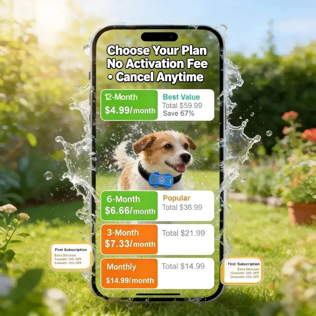 GPS Pet Tracker Plan Required 4G Built-In SIM with Real-Time Tracking, Wifi Home Positioning, IP67 Waterproof for Dogs & Cats