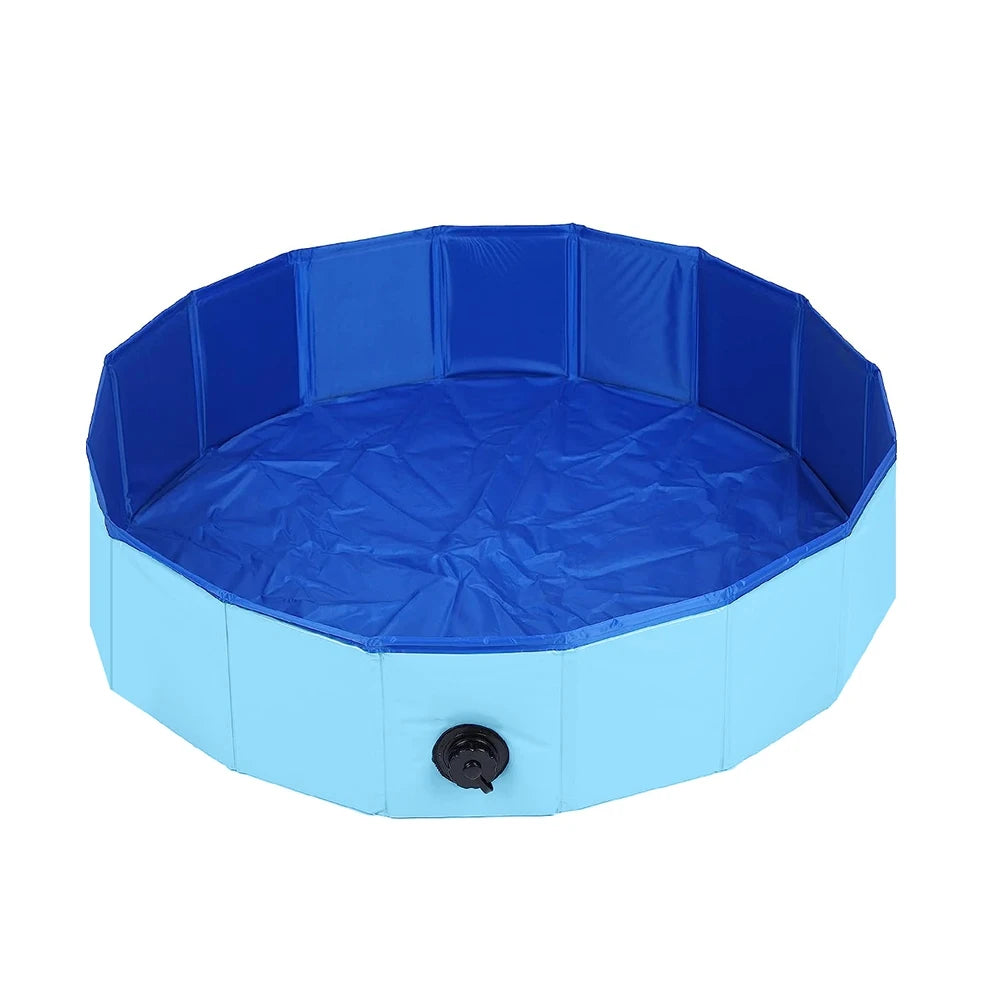 160*30Cm/120*30Cm/80*20Cm Pet Pool Foldable Dog Bath Swimming Pool Portable Pet Pool with Drain Valve Outdoor Dog Bathing Tub