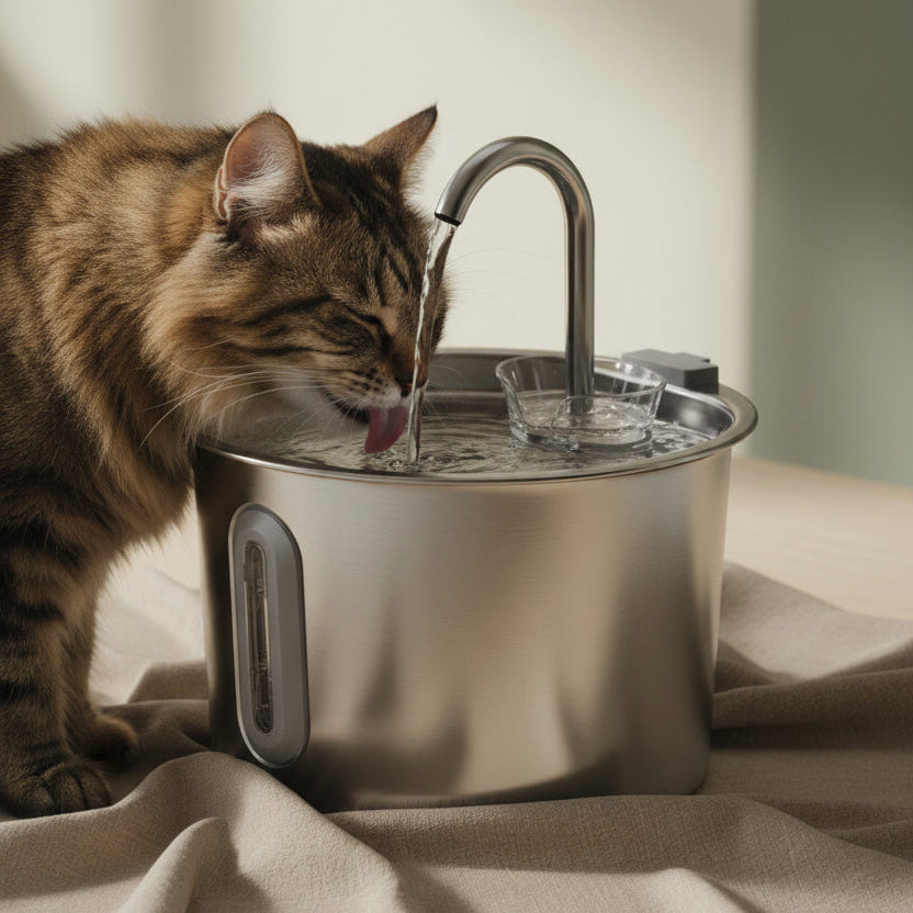 Reningen - 2.2L Triple-Filter Stainless Steel Water Fountain