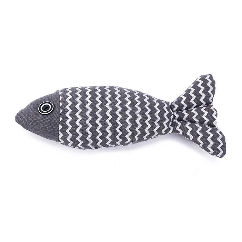 Cat Toy Self High Boredom Resistant Bite Clean Teeth Linen Fish Grinding Teeth Fun Cat Toy Cat Simulation Fish Toy Pet Supplies