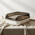 Tieker Thickened Cat Litter Box Large Capacity Semi-Enclosed Splash-Proof Plastic Clean Cat Box Easy to Clean