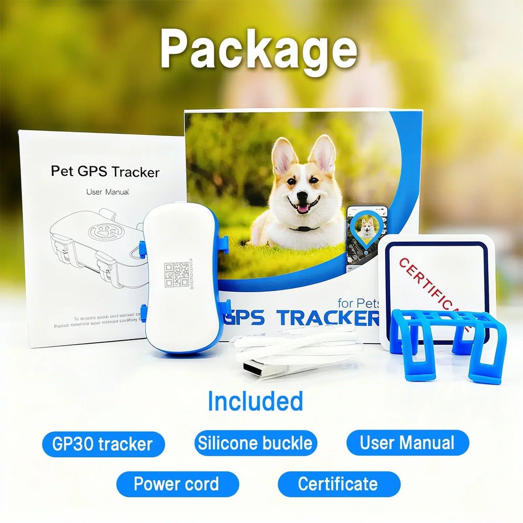GPS Pet Tracker Plan Required 4G Built-In SIM with Real-Time Tracking, Wifi Home Positioning, IP67 Waterproof for Dogs & Cats