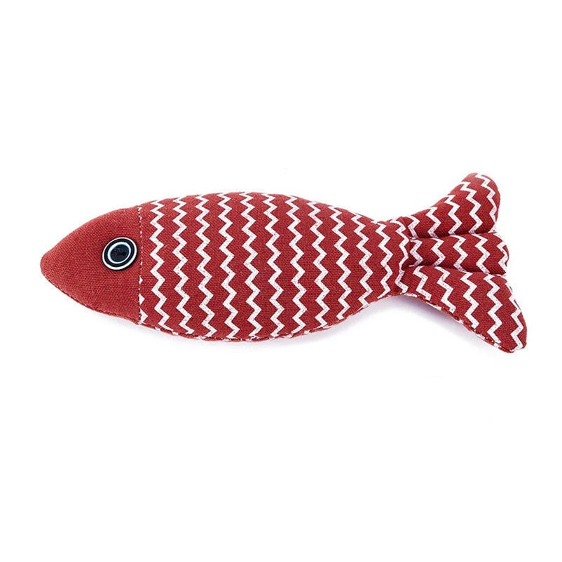 Cat Toy Self High Boredom Resistant Bite Clean Teeth Linen Fish Grinding Teeth Fun Cat Toy Cat Simulation Fish Toy Pet Supplies