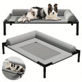Elevated Cooling Dog Bed for Small Dogs - Portable Lightweight Raised Pet Cot with Breathable Mesh & Removable Bolster Cushion -