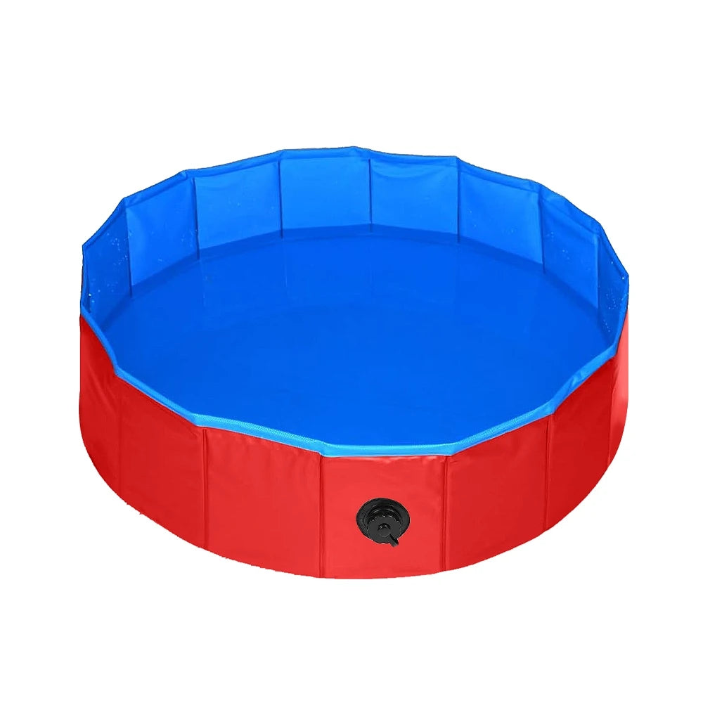 160*30Cm/120*30Cm/80*20Cm Pet Pool Foldable Dog Bath Swimming Pool Portable Pet Pool with Drain Valve Outdoor Dog Bathing Tub