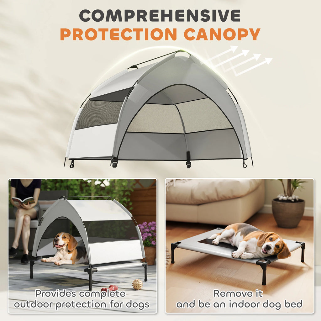 Portable Elevated Dog Bed with Removable Canopy