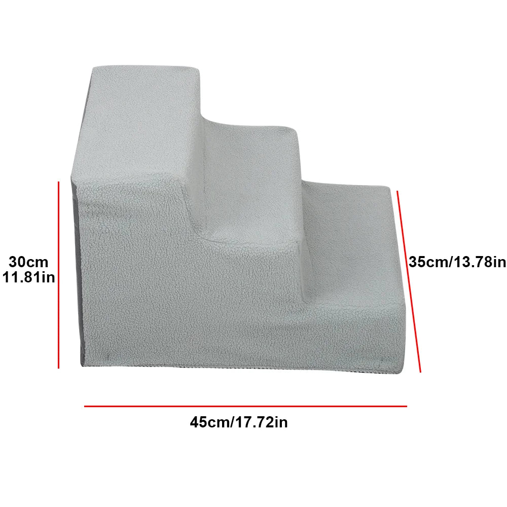1Pc Pet Stairs for Sofa & Bed 3 Step Pet Safety Ramp for Small Senior Dogs Washable Ramp Ladder for Dogs Cats