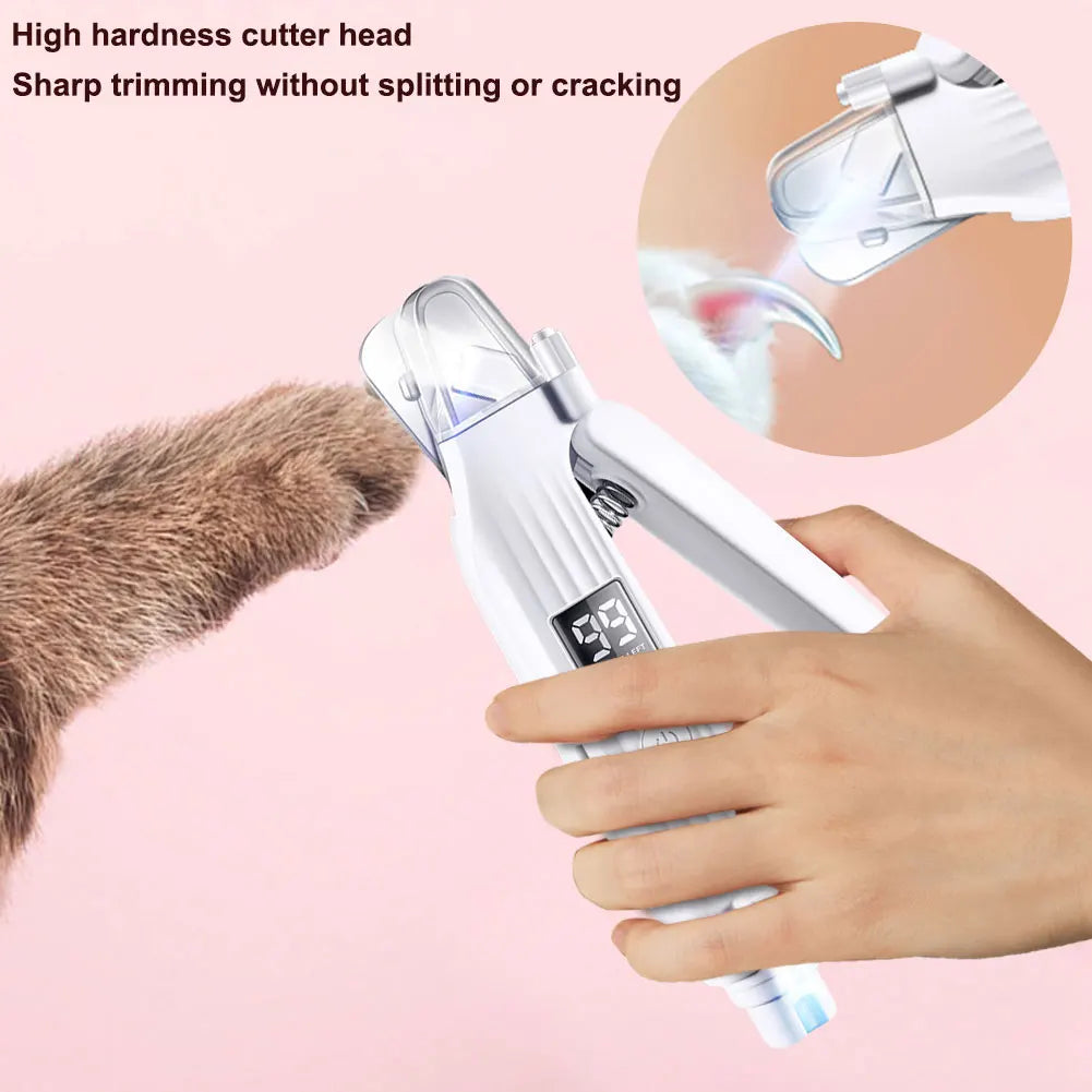 2 in 1 Electric Dog Nail Grinder and Clipper with LED Lights Pet Nail Trimmer Pet Nail Grinder for Small Medium Large Dogs/Cats