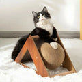 Cat Scratching Board with Bell Triangle Cardboard Cat Ball Toy Wear-Resistant Pet Cat Scratching Toy