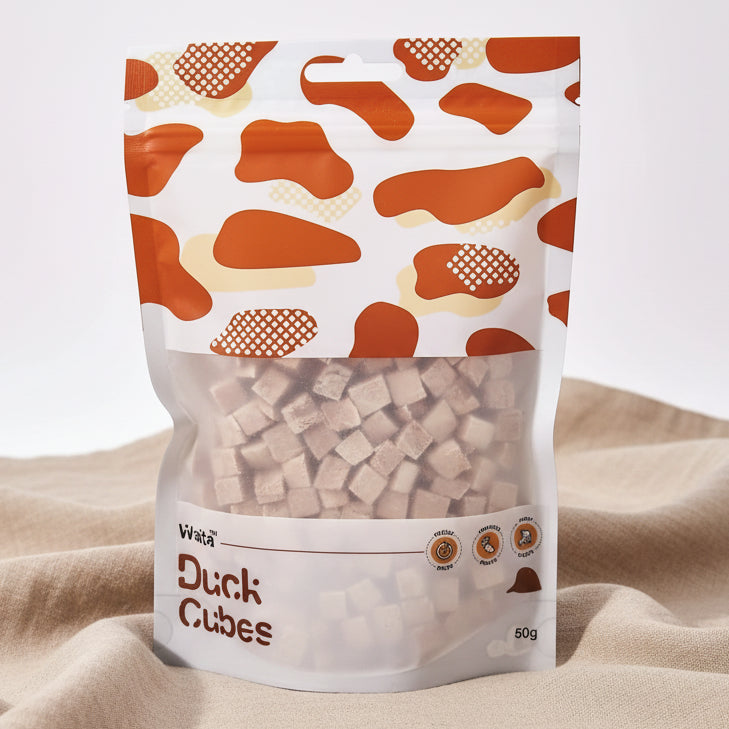 Waita 100% Natural Freeze Dried Duck Cube 50G - Cat Dog Pet Healthy Treats High Protein Low Fat Training Reward