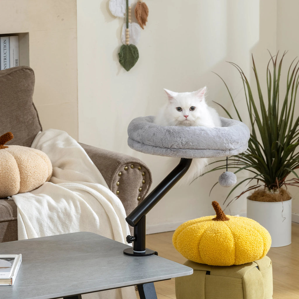 Cat Bed for Desk, 360° Rotatable Adjustable Cat Nest Hammock