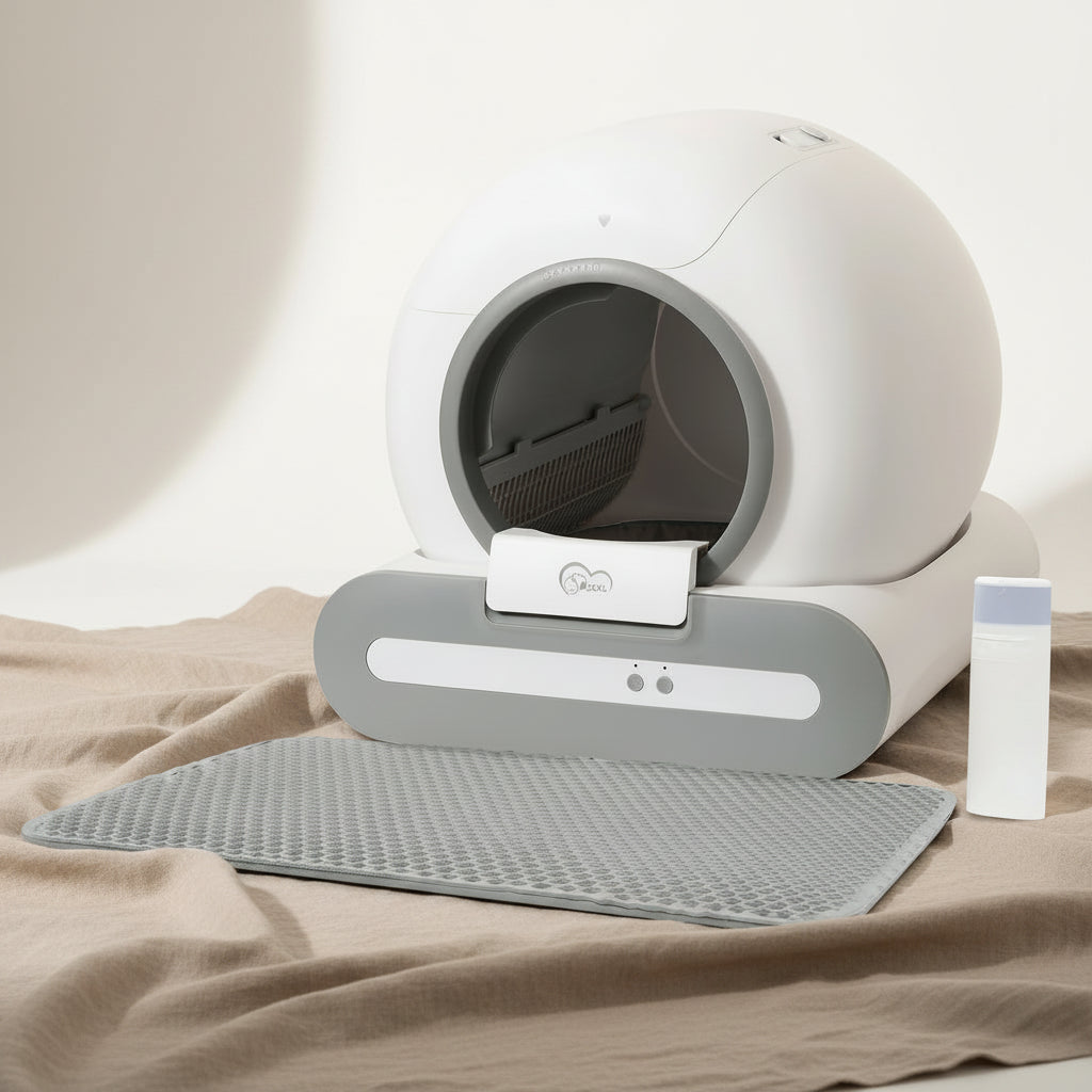 65L Self-Cleaning Cat Litter Box App Control, ONLY Supports 2.4G Wifi W/Litter Mat&Trash Bags, Fit for Tofu & Mixed Litter