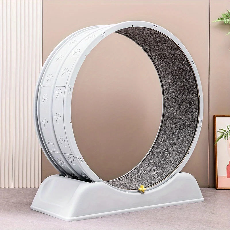 Cat Treadmill-Quiet Low Noise Exercise Wheel with Removable Carpet, Easy Assembly & Fun Running Toy for Indoor Play & Fitness