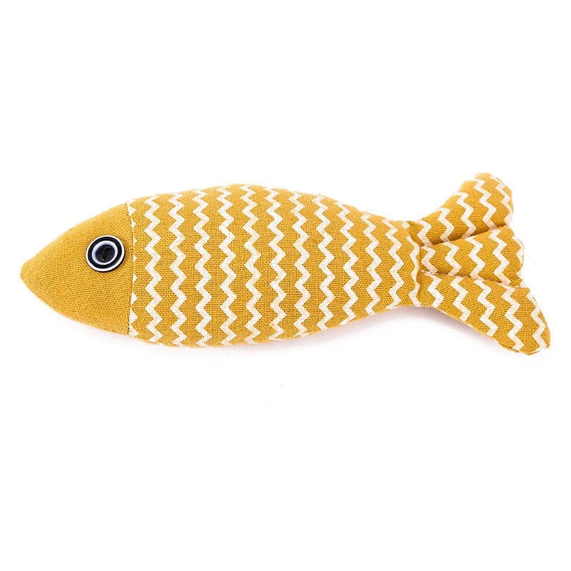 Cat Toy Self High Boredom Resistant Bite Clean Teeth Linen Fish Grinding Teeth Fun Cat Toy Cat Simulation Fish Toy Pet Supplies
