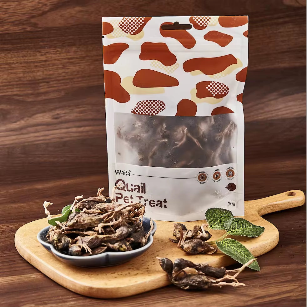 Freeze Dried Quail 30G Premium Pet Treats Cat Dog High Protein Nutrient Dense Skin Coat Rich Vitamins Minerals