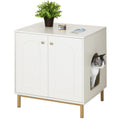 Cat Litter Box Enclosure, Hidden Litter Box Furniture with Double Doors,Wooden Pet House Side End Table,Tall Legs,Living,Bedroom