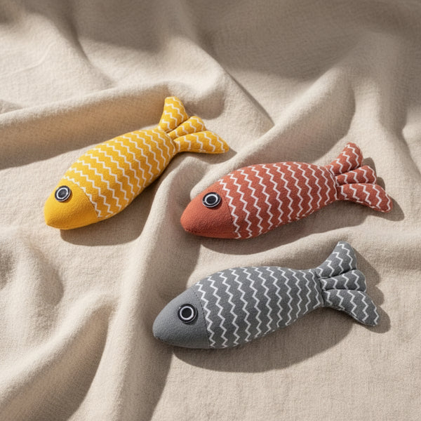 Cat Toy Self High Boredom Resistant Bite Clean Teeth Linen Fish Grinding Teeth Fun Cat Toy Cat Simulation Fish Toy Pet Supplies