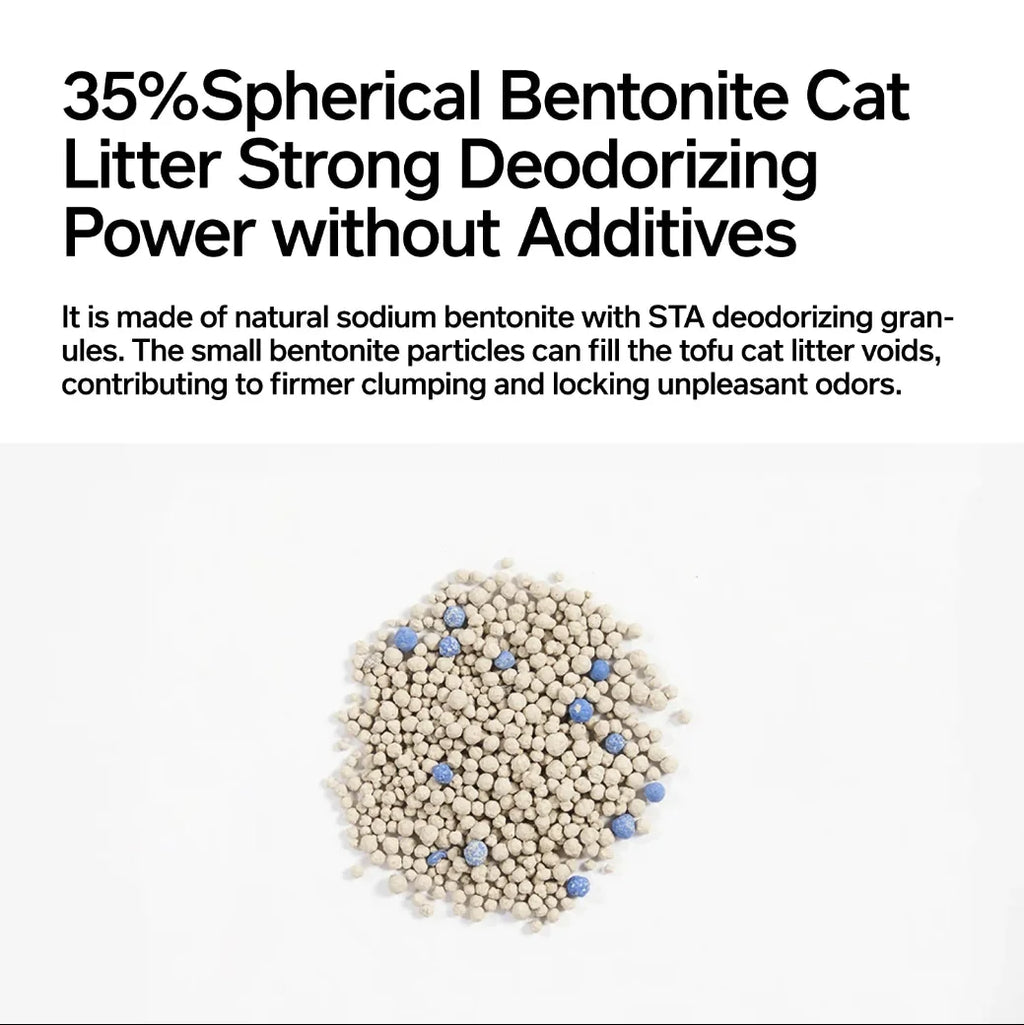 3-In-1 Blend Cat Litter 5.2 Kg (Tofu, Spherical Bentonite Clay, Activated Carbon Infused Tofu)