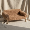 Large Cat Bed Sturdy Wooden Leg Raised Plush Cat Sofa Bed Kitten Bed for Indoor Cats - Soft Cat Couch