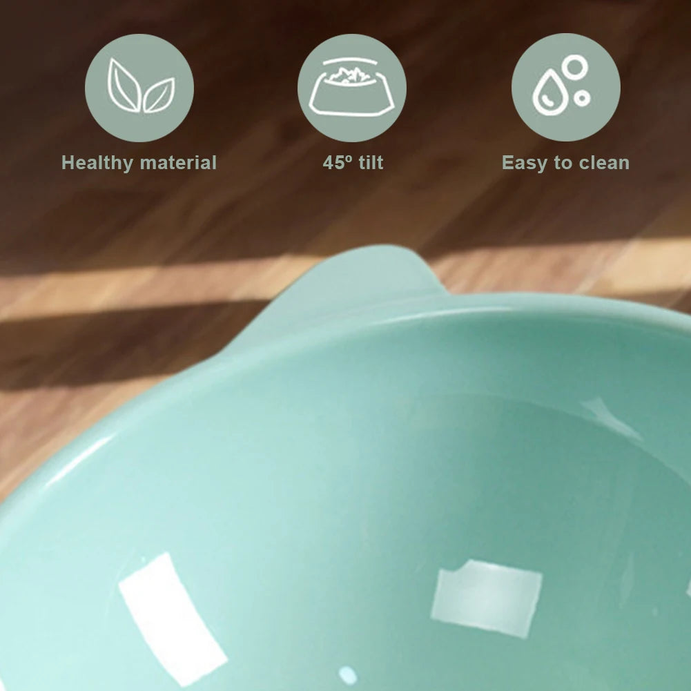 Tilted Cat Food Bowl Elevated Cat Bowl Ergonomic Raised Cat Food Bowl anti Vomiting Tall Dog Bowl Non Slip for Flat- Faced Cats